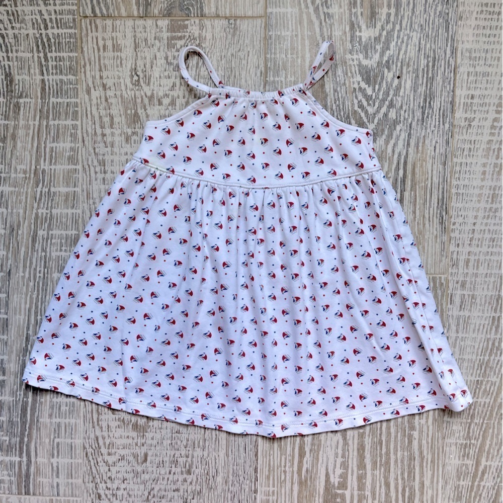 Squiggles by Charlie girls 2T pima cotton sailboat sleeveless dress